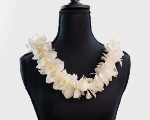 384 Single White Orchid Lei Side 1 R