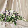 lavender-white casket spray