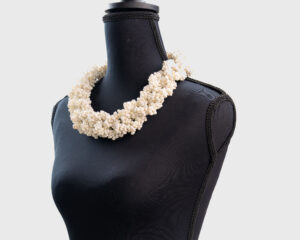 211 Triple Strand White Coral Lei Side 2
